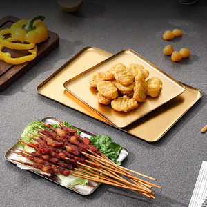 Hình chữ nhật thép không gỉ bakeware không dính nấu ăn tấm cho <span class=keywords><strong>cookie</strong></span> trái cây cá hấp món nướng đánh bóng tấm kim loại - Product Image 1