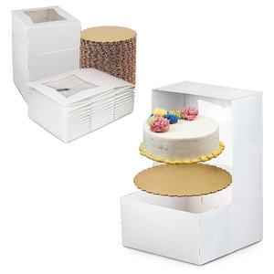 Vente en gros d'usine, boîte alimentaire personnalisée et boîte en papier PR de luxe blanc ivoire haut de gamme avec emballage cadeau exquis pour gâteau de mariage - Product Image 4