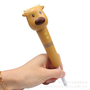 Funda para bolígrafo de PU con diseño de ciervo, juguete antiestrés de rebote lento, regalo de papelería con diseño de animal de dibujos animados, novedad de plástico con impresión digital - Product Image 5