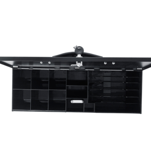 Metal Cash Money Box, Removable Cash Tray With Compartment For Rolled Euro Coins And Business Cheques Cash Box/