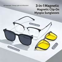 1805 Desain Magnetik Kuat yang Dapat Dilepas Pasang, Tahan Lama, Ringan untuk Pemidap Rabun Jauh, Bingkai Kacamata Pria Berbingkai Penuh