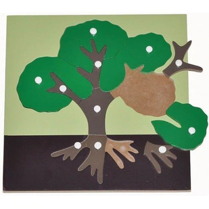 Juguete educativo Montessori de madera de haya para niños, rompecabezas de árbol para el aprendizaje escolar, Holz Puzel Baum, juguetes Montessori - Product Image 2