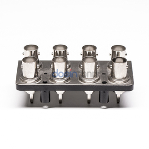 Maneiras fêmeas do ângulo direito <span class=keywords><strong>2</strong></span>*4 do conector <span class=keywords><strong>BNC</strong></span> portos para a montagem do PWB através do conector coaxial do furo <span class=keywords><strong>BNC</strong></span> - Product Image 3