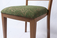 Ensemble de chaises de salle à manger en aluminium imitation bois pour intérieur et extérieur, siège rembourré en tissu, table de salle à manger pour restaurant et hôtel, combinaison de 4 chaises