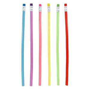 Crayons pliables souples promotionnels personnalisés avec logo, colorés, en plastique, flexibles, avec gomme - Product Image 3