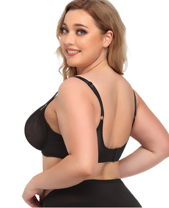 Da donna romantica in maglia francese a quadri Ultra sottile reggiseno prospettico Plus Size biancheria intima Sexy trasparente - Product Image 4