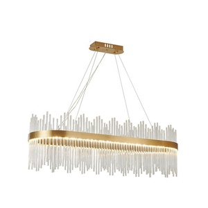 Hiện đại sang trọng hình bầu dục thủy tinh ánh sáng treo trần đèn Mặt dây chuyền cho khách sạn xây dựng dự án căn hộ nhà hàng - Product Image 1