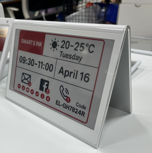 E-Ink E-Paper Hd 7.5Inch Photovoltaic Table <b>Sign</b> Bluetooth V Shape 2 Side <b>Electronic</b> Paper Ink Screen <b>Sign</b> Conference Table <b>Sign</b> - Product Image 1