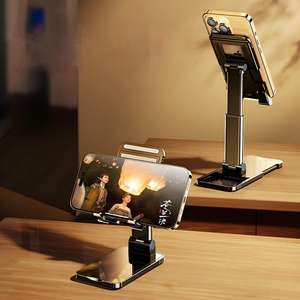 Support de bureau portable en ABS, compatible, réglable et antidérapant pour téléphone portable et tablette, avec coque épaisse, design flexible et en plastique - Product Image 2