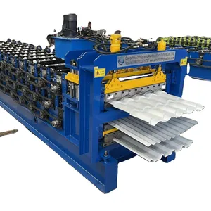 자동 에너지 절약 컬러 스틸 타일 프레스 3 레이어 롤 성형 기계 중국에서 뜨거운