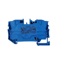 Morsetto a gabbia a innesto blu per guida DIN 10mm², 2 conduttori, nuovo di zecca, originale tedesco, in stock, 2010-1204