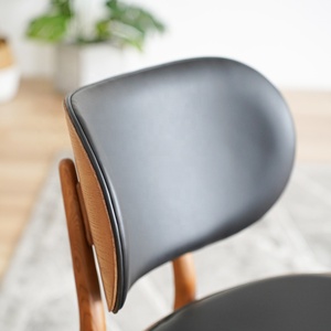 Nordic mobili designer sedia da pranzo moden di lusso <span class=keywords><strong>in</strong></span> <span class=keywords><strong>legno</strong></span> nero schienale da pranzo set da sala bar negozio sedia <span class=keywords><strong>in</strong></span> pelle - Product Image 4