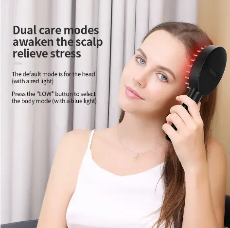 Escova de massagem para couro cabeludo LED de fábrica, pente elétrico para massagem e crescimento de cabelos, pente EMS vibratório