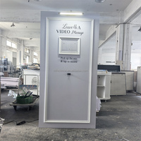 MILE Nouveau panneau de toile de fond de mariage avec support, panneau de toile de fond cabine téléphonique avec micro, cabine vidéo de mariage pour accessoires de mariage
