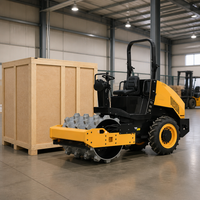 Compacteur à tambour vibrant simple ROADWAY de 3,5 tonnes avec moteur diesel pour la construction routière