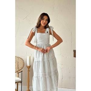 Robe rayée sans épaules en gros, taille plus (XL 5XL), crochetée, à volants cousus, sans bretelles, sans col, pour les tenues de club et l'usage quotidien - Product Image 3