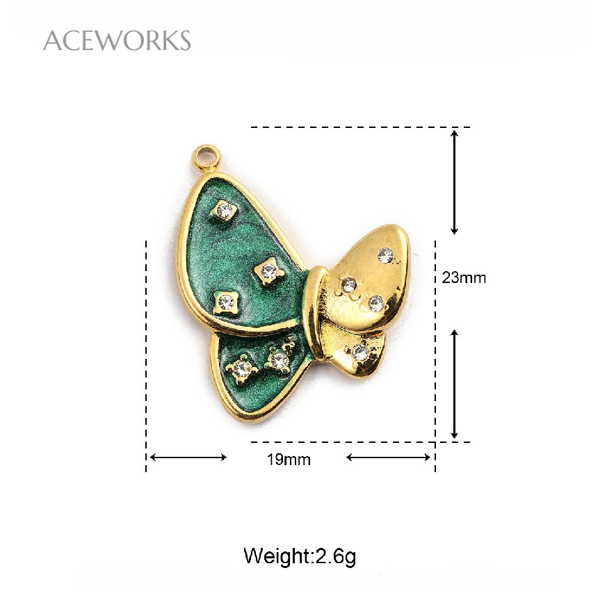 Butterfly Dark Green-Gold