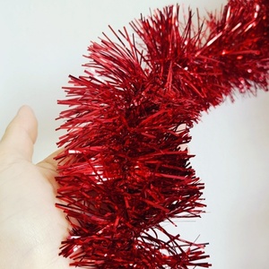 <b>Christmas</b> Decorations Tinsel Garland Green Red Holly <b>Tree</b> Decor 2m Hanging Xmas Classic Fringe Wreath Garland Home Room Decor - Product Image 4