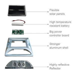 Lampu Sorot tenaga surya, lampu peringatan tenaga surya, mata kucing, mata kucing aluminium - Product Image 5