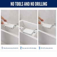 Siège de baignoire en aluminium, planche de bain, anti-rouille, trous de drainage, manchon en caoutchouc antidérapant, sécurité pour personnes âgées et handicapées