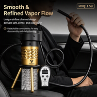 Kit Chicha Électronique Chauffée Portable pour Voiture avec Éclairage LED, Sans Charbon, Contrôle Numérique de la Température, 90W, Construction en Acrylique