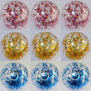 Jouet de plage gonflable personnalisable à paillettes - Matériel PVC portable, imprimé en sérigraphie, pour les jeux aquatiques en plein air - Product Image 2