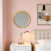 Miroir mural irrégulier en bois doré vieilli, style Art déco minimaliste, pour salon, chambre à coucher, décoration intérieure, mariage