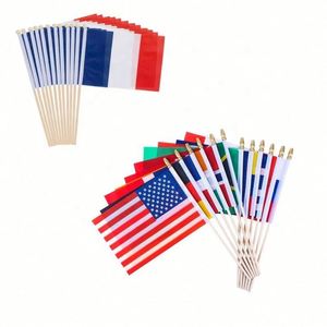 ธงมือถือขนาดเล็กแบบแท่ง พร้อมด้ามจับพลาสติกหรือไม้ ปรับแต่งได้ ผลิตจากโพลีเอสเตอร์ 100% พร้อมสกรีนโลโก้ตามสั่ง - Product Image 5