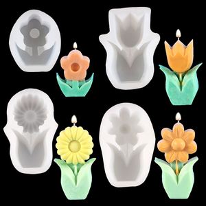 Hot Sale <b>Silicone</b> Candle Molds DIY Sunflower Soy Wax Candle Making <b>Tool</b> Wholesale Luxury Home Decor 3D Scented Candle Molds - Product Image 1