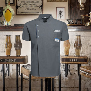 Camisa de Trabajo Unisex Estilo Vaquero Frueo, Paquete de 3, Sarga de Poliéster/Algodón, Uniformes de Chef para Restaurante y Bar - Product Image 2