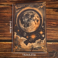 JAI IMAN 80 pages A5 Carnet de notes vintage céleste avec deux signets, design antique étoiles et lune