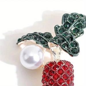 Perle Strass Carotte Broche Femme Cent Tempérament Fruits et Légumes Pins Robe Manteau Corsage - Product Image 3