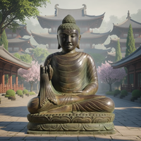 Statue de Bouddha méditant antique en bronze de grande taille, en promotion
