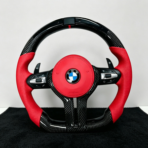 Volante Deportivo de Cuero y Fibra de Carbono para <span class=keywords><strong>BMW</strong></span> F10/F30/F32/F80/F82/E90/E92/E70/F20/E84/M2-<span class=keywords><strong>M5</strong></span> - Product Image 2