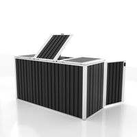 Abri de stockage extérieur pour bricolage de grande capacité, facile à utiliser, en acier galvanisé, double poubelle, en acier galvanisé inoxydable, conception de poubelle