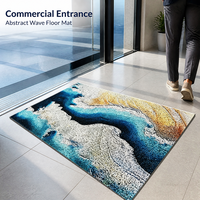 Tapis de sol imprimé texturé en fil bouclé, motif abstrait, paillasson pour entrée de maison, vente en gros, conception personnalisée