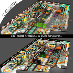 वाणिज्यिक 2000 वर्ग मीटर नया डिजाइन इनडोर प्लेग्राउंड स्लाइड ट्रैम्पोलिन बॉल पिट 50-200 बच्चों के लिए उच्च-रस्सी साहसिक हस्ताक्षर उच्च-रस्सी साहसिक - Product Image 6