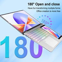 Nouvel ordinateur portable à double écran 15,6 + 7 pouces, Intel N150, Windows 11, DDR4 32 Go, SSD 1 To, déverrouillage par empreinte digitale sans fil, IPS 65 Hz, rétroéclairage RVB, anglais