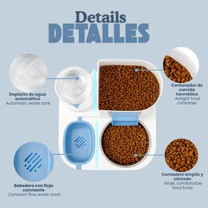 Distributeur automatique de nourriture et d'eau pour animaux de compagnie, double bol de grande capacité, mangeoire standard translucide - Product Image 6