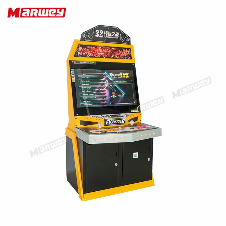 Professionele Rechtopstaande 32 Inch Vechten Arcade Game Machines 2 Spelers Staan Klassieke Retro Video Game Machine Leverancier