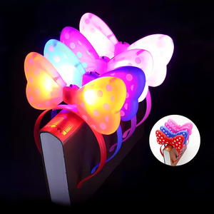 Diadema con lazo iluminado Led Glow Dots Bowknot Bandas para el cabello de fiesta para <span class=keywords><strong>cumpleaños</strong></span> Celebrar Carnaval Navidad Decoraciones de <span class=keywords><strong>Halloween</strong></span> - Product Image 5