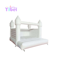 Château gonflable sur mesure pour enfants, rose clair et blanc, taille personnalisable, pour l'amusement extérieur, OEM ODM disponible