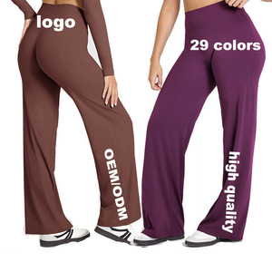Wide Leg <strong>Leggings</strong> De Yoga Personnalis&eacute;<strong>s</strong> Fitness Shiny High Waist Stretch Shaping Oem Sportswear Breathable Yoga Pant <strong>Women</strong> - Product Image 1