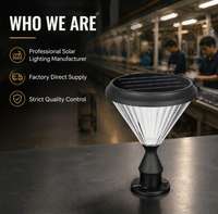 Lampe solaire extérieure pour poteau avec design minimaliste, haute luminosité, étanche, en aluminium, pour clôture extérieure