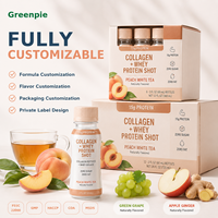 Greenpie ODM Collagen Whey Protein Liquid Shot saveur pêche et thé blanc, boisson protéinée liquide au collagène pour la récupération de la peau et des muscles