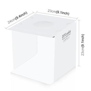DIYLooks - Kit de Caja de Luz Plegable Portátil de 20 cm con 2 Paneles LED de 1100LM para Fotografía, Incluye <span class=keywords><strong>6</strong></span> Fondos de Colores - Product Image 4