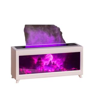 Diffuseur d'huiles essentielles surdimensionné avec lumière nocturne Forêt et Château, humidificateur à brume, machine d'aromathérapie à effet flamme pour chambre à coucher - Product Image 5