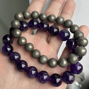 Braccialetti in Pietra Naturale da 10MM e 12MM, <span class=keywords><strong>Bracciale</strong></span> in Cristallo di <span class=keywords><strong>Quarzo</strong></span> Curativo <span class=keywords><strong>con</strong></span> Lega per Gioielli da Donna - Product Image 4