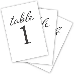 มินิมอลสีดำ1-25และหัวตารางสองด้านงานแต่งงานตารางตัวเลขบัตรสำหรับร้านอาหารรับ