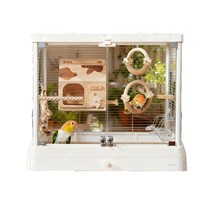 Panoramaglas Hochtransparenter Vogelkäfig Villa Luxuriöser Neuer Stil Papageienkäfig für den Heimgebrauch